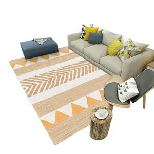 Grosir lantai tikar karpet kuning-Komersial Modern Kualitas Tinggi 3D Lantai Mat Ini dengan Harga Murah Living Room Kuning Karpet
