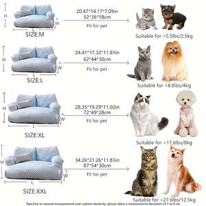 Cama para Mascotas, Sofá para Mascotas, Desmontable y Lavable, Cama para Perros para Todas las Estaciones, Transpirable y Cómoda, Cama para Gatos Callejeros - Product Image 2