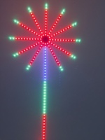 Feux d'artifice intelligents à LED synchronisés avec la musique, avec télécommande et contrôle par application, feux d'artifice LED à changement de couleur RVB