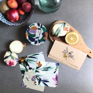 Set di 2 Involucri in Cera d'Api Beeopak Mini Mix, Rettangolari in Cotone per Conservazione Alimenti, Uso in Cucina - Product Image 1