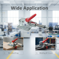 Clamptek GH-301-AM Pince à genouillère réglable de type push-pull en métal galvanisé, capacité de maintien de 45 kg, système de mesure en pouces