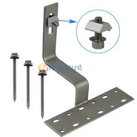 HQMOUNT Crochet de fixation solaire pour toit, en acier inoxydable résistant à la rouille, pour accessoires de support solaire sur toit en tuiles