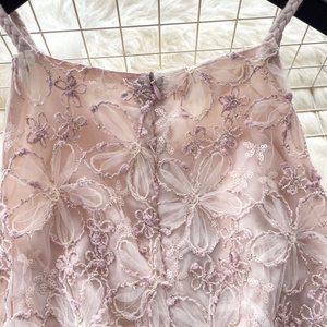 Vestido mini de verano para mujer, sin mangas, estilo imperio, con espalda descubierta y encaje - Product Image 5