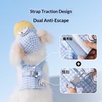 Conjunto de Arnés y Correa para Perro de Malla Suave de Lujo Personalizado al por Mayor con Estampado Animal, No Retráctil, para Cachorros Pequeños/Medianos con Gorro