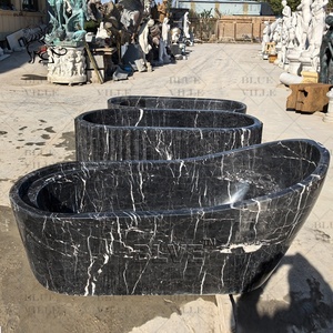 <span class=keywords><strong>Baignoire</strong></span> autoportante en marbre noir BLVE, décoration de salle de bain de luxe, style moderne, pierre naturelle, <span class=keywords><strong>baignoire</strong></span> à immersion en vente - Product Image 3