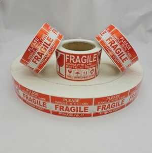 Etiqueta de advertencia pegatinas frágiles rollo - Product Image 1