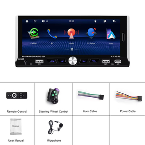 Autoradio Podofo 6,9 pouces, simple DIN, avec Carplay sans fil, Android Auto, lecteur MP5, égaliseur, Bluetooth, FM, USB Type-C, vente en gros - Product Image 6