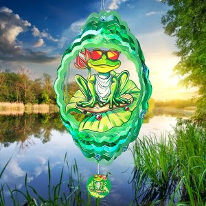 Molinillos de Viento con Diseño de Ranas de Skateboard de 12 Pulgadas, Decoración de Jardín, Molinillo de Viento con Ilusión Holográfica, Flor de Fuego - Product Image 6