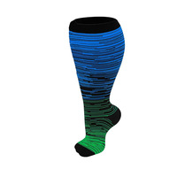 Coloré 7XL femmes cuivre grande taille 20-30mmhg course randonnée athlétique bas genou haute surdimensionné infirmière chaussettes de Compression