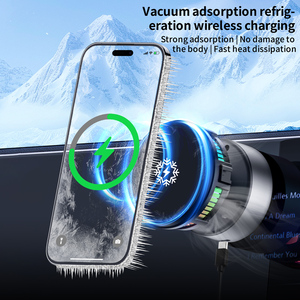 Support de téléphone mobile <span class=keywords><strong>universel</strong></span> à adsorption par aspiration rotatif à 360 degrés, ventilateur de refroidissement magnétique, <span class=keywords><strong>chargeur</strong></span> de voiture sans fil ignifuge - Product Image 3