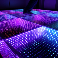 Piste de danse miroir étanche 3D LED interactive pour clubs, mariages et événements haut de gamme