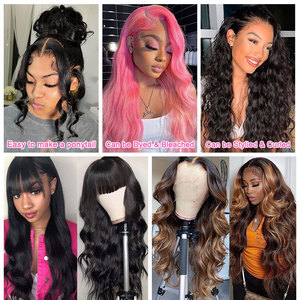 Venta al por mayor pelo humano crudo vietnamita Rose Curl cutícula pelucas delanteras de encaje onda del cuerpo color natural sin cola pelucas de encaje Full HD - Product Image 5