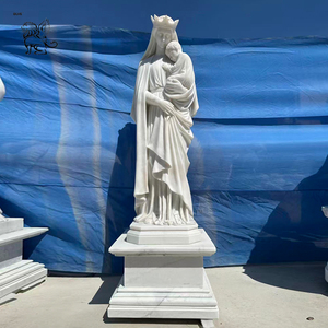 Décoration religieuse extérieure BLVE, statues <span class=keywords><strong>de</strong></span> la Vierge Marie et <span class=keywords><strong>de</strong></span> <span class=keywords><strong>l</strong></span>'Enfant Jésus sculptées à la main grandeur nature, sculpture en marbre <span class=keywords><strong>de</strong></span> la Vierge Marie pour <span class=keywords><strong>l</strong></span>'église - Product Image 1