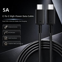 Kabel Data TPE 45W Fast Charging 5A Type-C ke Type-C dengan Konduktor Tembaga Murni untuk Ponsel S26/S24/S23 Ultra