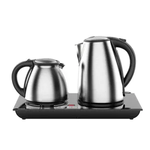 带茶壶的电热水壶，带发光二极管触摸控制茶壶，用于酒店现代茶壶和咖啡机