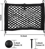 Filet de rangement en maille PP noir Tenghui pour coffre de voiture et dossier de siège de SUV avec support adhésif, modèle C35