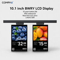 Étiquette de prix numérique sans fil COMPAX Flexible Order 10.1'' à double écran, luminosité 300 cd/m², écran LCD BLE, pour déplieglement en magasin intérieur