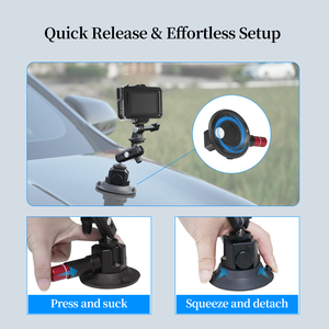 Soporte de ventosa de 3 "de alta calidad, tablero de parabrisas de coche compatible para cámara/Cámara de Acción/soporte para teléfono, con orificios de montaje de 1/4" - Product Image 2