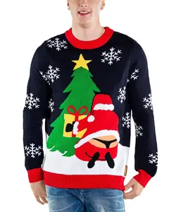 Winter Couple Merry Christmas Sweater Knitted Acrylic Round Neck Ugly Unisex Rude Christmas Jumpers