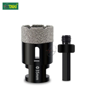 Scie cloche diamant M14 brasée sous vide en granit de haut niveau de 6-100mm avec adaptateur hexagonal sds plus 5/8-11