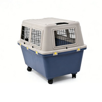 Cage de transport pour animaux de compagnie en plastique rigide, coque épaisse, confortable, facile à transporter, avec roues silencieuses pour chiens et chats