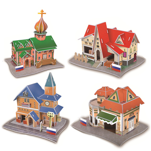 49 Diseños de Arquitectura Mundialmente Famosa, Rompecabezas 3D, <span class=keywords><strong>Casa</strong></span> de Cultura Popular, Decoración de Cabaña, Rompecabezas 3D, Juguetes - Product Image 4