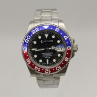 Montre SEILOCE NH35 pour hommes, mouvement automatique de luxe, lunette en céramique, montre-bracelet étanche, cadran lumineux noir
