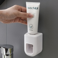 Distributeur automatique de dentifrice mural, support de brosse à dents, ensemble d'accessoires de salle de bain
