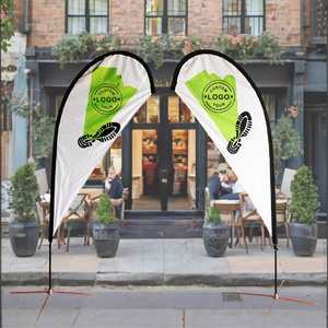 Custom Exhibition Event Teardrop Flag Pole Feather Flags Hardware Flag Beach - Product Image 1