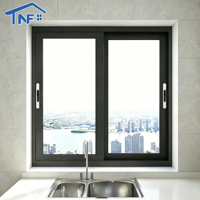 Ventana Corredera de Doble Acristalamiento con Certificación NFRC de EE. UU., Vidrio Low-E, Ventanas Correderas de Aluminio para Casas y Cocinas