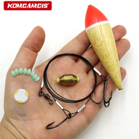 Flotteur de pêche OEM en bois avec perle phosphorescente et accessoire d'hameçon pour thon, pour la pêche au bar, à la truite, au brochet et à la carpe