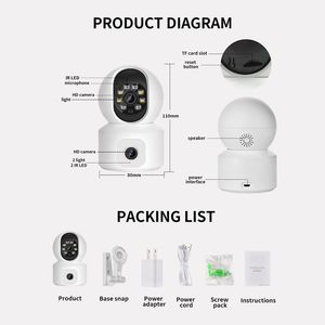 Sunivision عدسة مزدوجة كاميرا WIFI داخلية رؤية ليلية ملونة تتبع تلقائي 4MP كاميرا صغيرة لحماية الأمن اللاسلكي - Product Image 3
