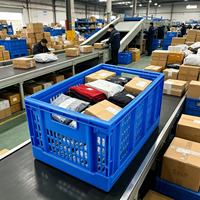 Caisse en maille perforée pliable en gros, 100% PE pur, 30 ans d'expérience directe usine, boîte de rangement de détail à pliage rapide