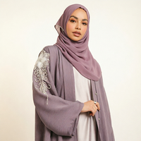 Abaya brodée de cristaux pour femmes, vêtements islamiques modestes ouverts