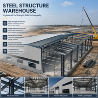 Entrepôt préfabriqué robuste en structure acier de grande capacité pour stockage commercial et industriel