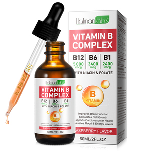 Hatmanlabs 60ml vitamin <span class=keywords><strong>B</strong></span> <span class=keywords><strong>b</strong></span>ổ sung chất lỏng phức tạp B12 B6 giọt với axit folic để hỗ trợ trao đổi chất cho sức khỏe cơ thể - Product Image 1