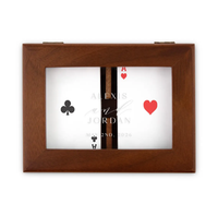 Ensemble de jeu de poker en bois vierge, supports vierges pour gravure laser, logo personnalisé, OEM, cartes à jouer, dés, boîte cadeau pour marque privée, vente en gros et revente