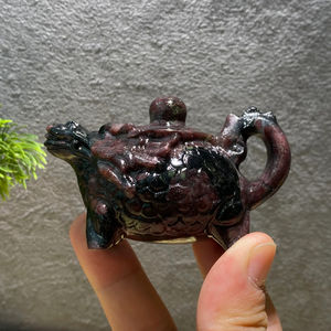 Venta al por Mayor de Teteras de Cristal Natural Talladas a Mano con Forma de Boca de Dragón, Tallado de Cristal de Cuarzo para Juegos de Té - Product Image 4