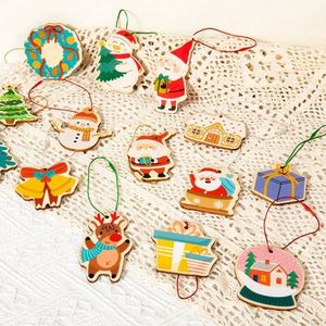 Muñeco de Santa Claus de Madera para Decoración de Árbol, 20 Piezas, Adornos Colgantes de Madera con Gnomos Navideños, Juguete Clásico - Product Image 2