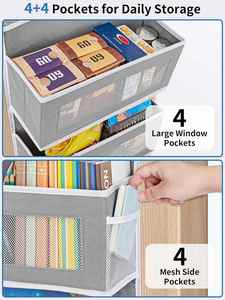 ที่แขวนผนังแบบพับได้ 4 ช่องเก็บของขนาดใหญ่ หน้าต่างใส จุของได้เยอะ สำหรับห้องนอน ห้องครัว เครื่องสำอาง ของเล่น ของจิปาถะ - Product Image 3