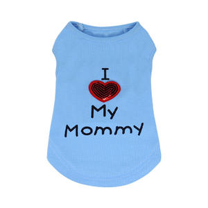 Camiseta de punto suave con corazón bonito del fabricante, ropa para perros, chaleco con eslogan I Love My Daddy/Mommy para mascotas, talla XS para verano <span class=keywords><strong>y</strong></span> primavera - Product Image 6