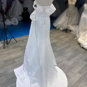 Robe de soirée blanche ivoire sur mesure, robe de bal, robes de mariée, robes de mariée Wm75 - Product Image 3