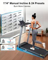 Caminadora Eléctrica Plegable con Inclinación, Portátil, para Casa u Oficina, con Capacidad para 300 Libras, 24 Programas Preestablecidos y Pantalla LED