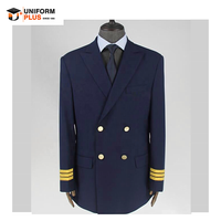 Uniforme de premier officier formel d'équipage de vol d'aviation de ligne aérienne professionnelle marine pilote noir capitaine blazer veste de costume