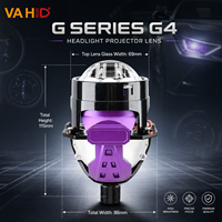 VAHID Lentille de projecteur Bi-LED 2,5 pouces 50W 9000LM 6000K Universel Triple Projection Directe Phare LED à Faisceau Haut/Bas Kit de Rénovation