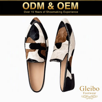Mocassins d'été pour femmes, style occidental, en daim multicolore, à bout pointu, talon carré, à enfiler, sans bride arrière, respirants et légers, ODM OEM
