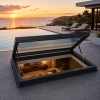 Puits de lumière sur mesure en aluminium pour véranda de villa, éclairage professionnel avec portes et fenêtres en PVC et verre acrylique, utilisation électrique