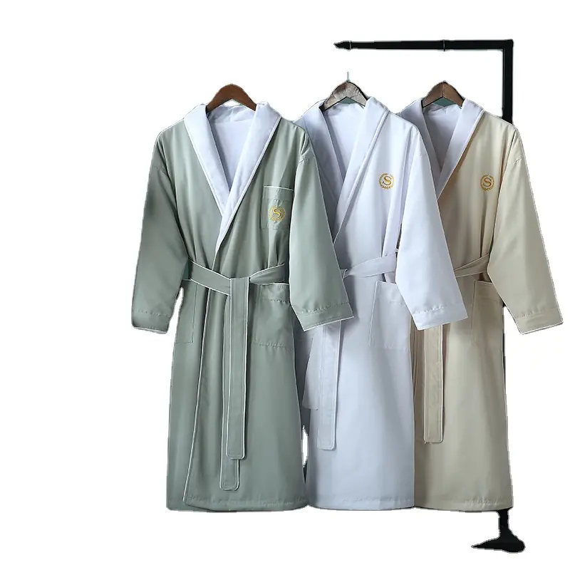 Luxury Royal paar Silk Bathrobe Set With Slipper Hotel bademantel