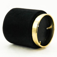 HStex d'or rond pouf velours ottoman avec base en or