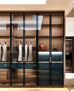 Tùy biến chuyên nghiệp hiện đại cao cấp sang trọng đi bộ trong tủ quần áo với dải đèn led tùy chỉnh tủ quần áo với cửa kính - Product Image 3